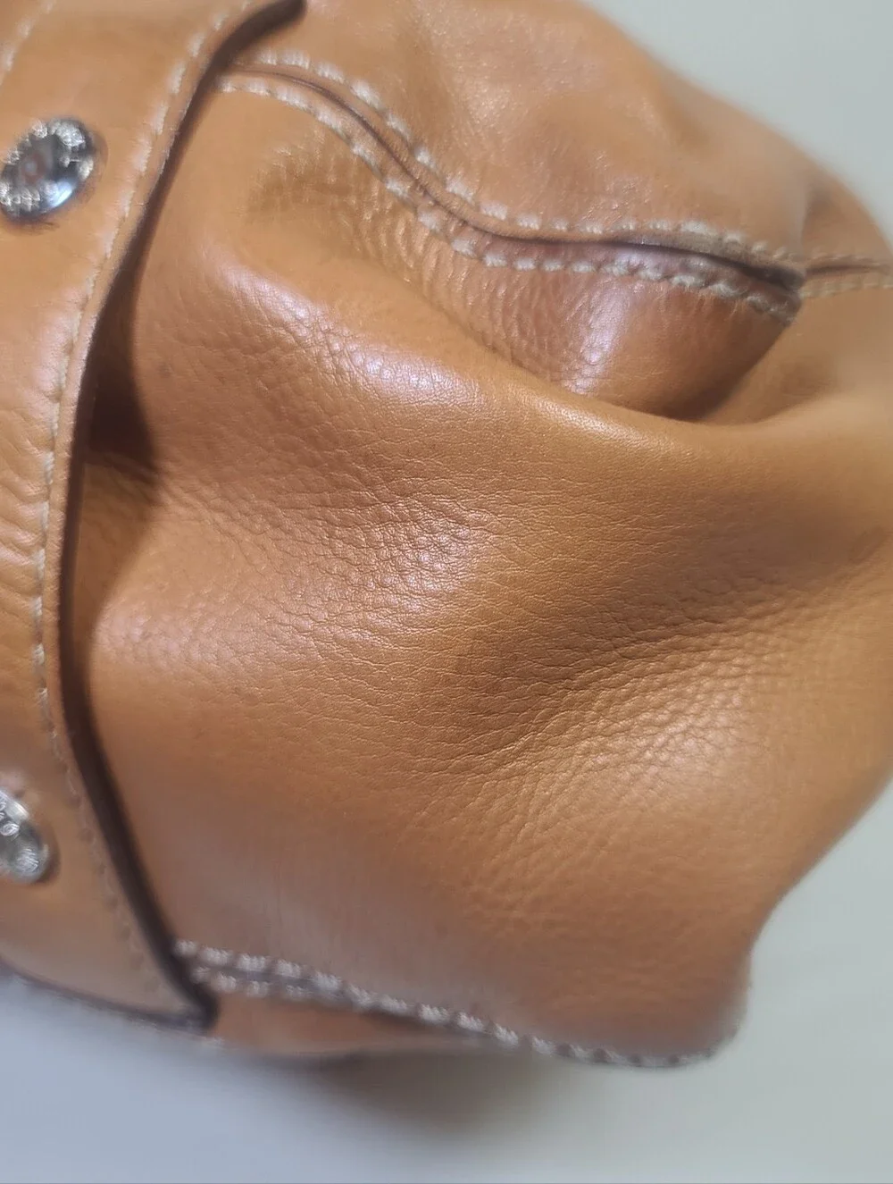 Michael Kors Vintage Brown Leather Bowler Bag Satchel Handbag Purse